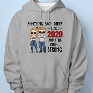 Annoying Each Other Since - Couple Personalized Custom Unisex T-shirt, Premium T-shirt, Hoodie - Gift For Husband Wife, Anniversary