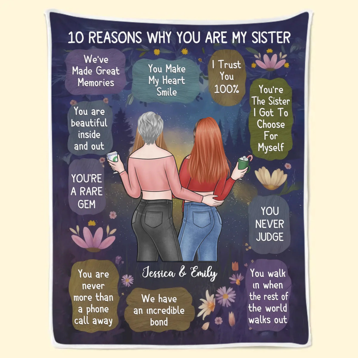 You're The Sister I Got To Choose For Myself - Bestie Personalized Custom Blanket - Gift For Best Friends, BFF, Sisters