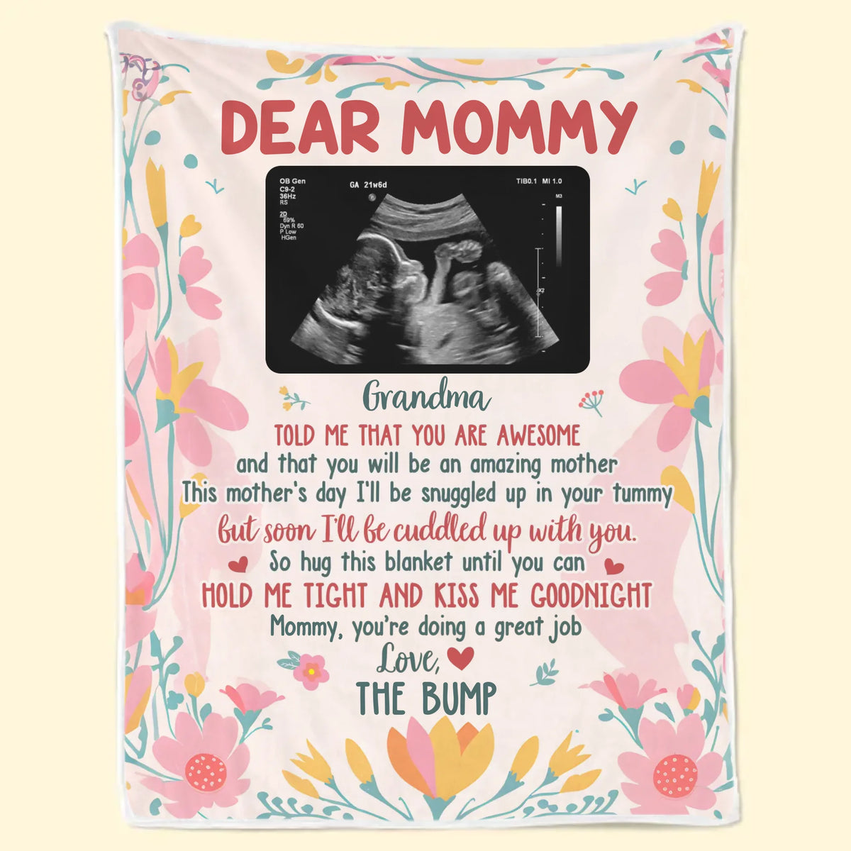 Custom Photo Cuddled Up With You, My Little Bump - Family Personalized Custom Blanket - Baby Shower Gift, Gift For First Mom