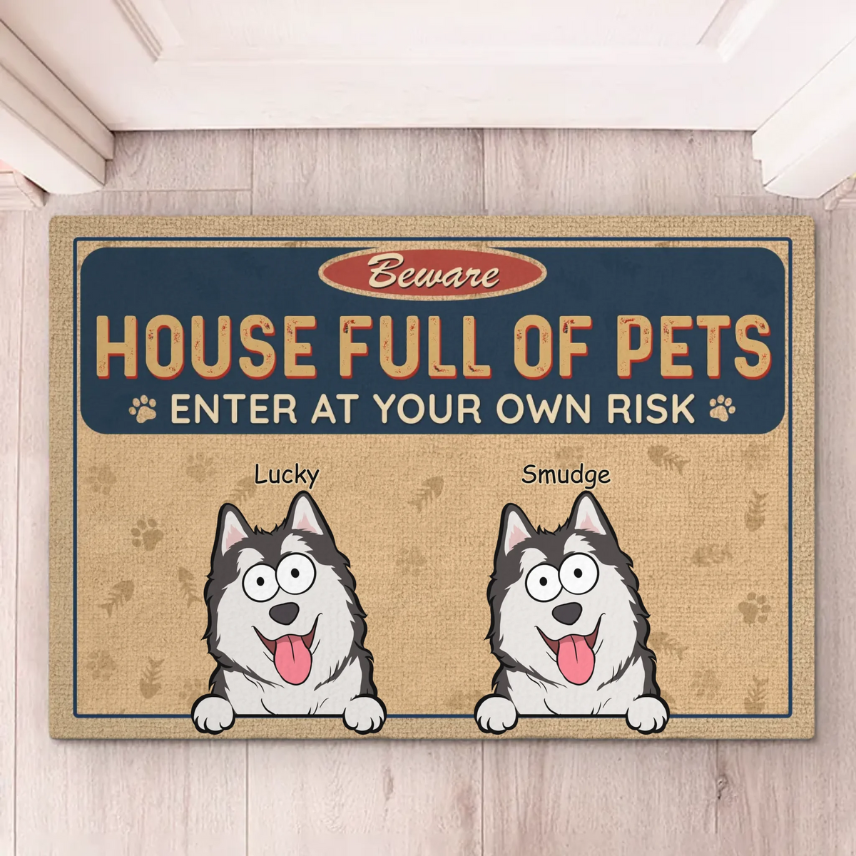 Home Is Where The Pets Are - Dog & Cat Personalized Custom Home Decor Decorative Mat - House Warming Gift For Pet Owners, Pet Lovers