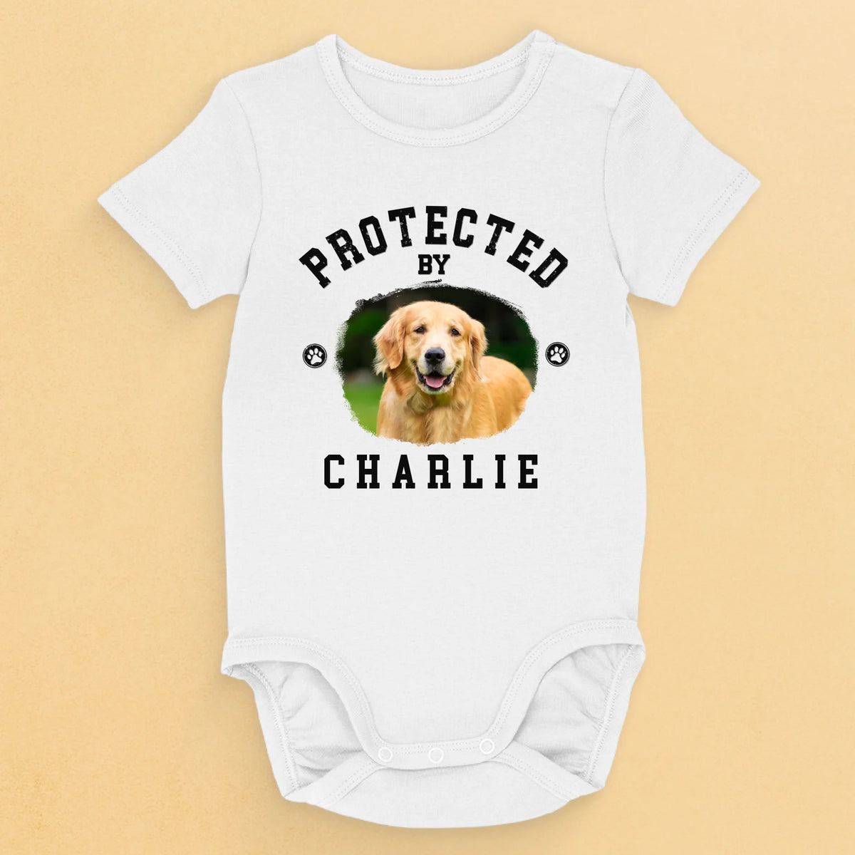 Custom Photo Loyalty Has Four Paws - Dog & Cat Personalized Custom Baby Onesie - Baby Shower Gift, Gift For Pet Owners, Pet Lovers