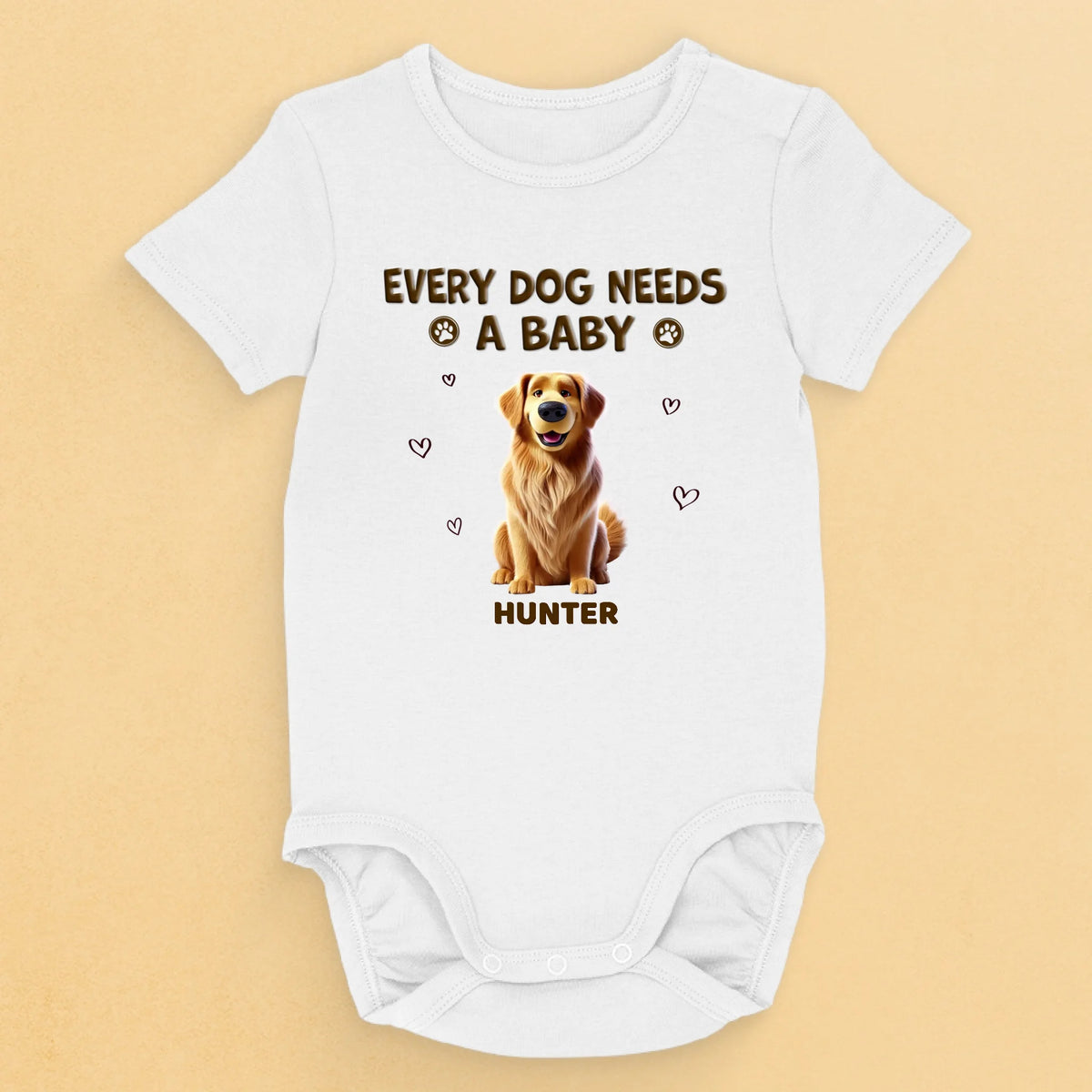 A Gift That Matches Their Love For Both Baby And Dog - Dog Personalized Custom Baby Onesie - Baby Shower Gift, Gift For Pet Owners, Pet Lovers
