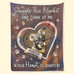 Custom Photo In Our Hearts, Your Love Still Shines - Memorial Personalized Custom Blanket - Sympathy Gift For Pet Owners, Pet Lovers