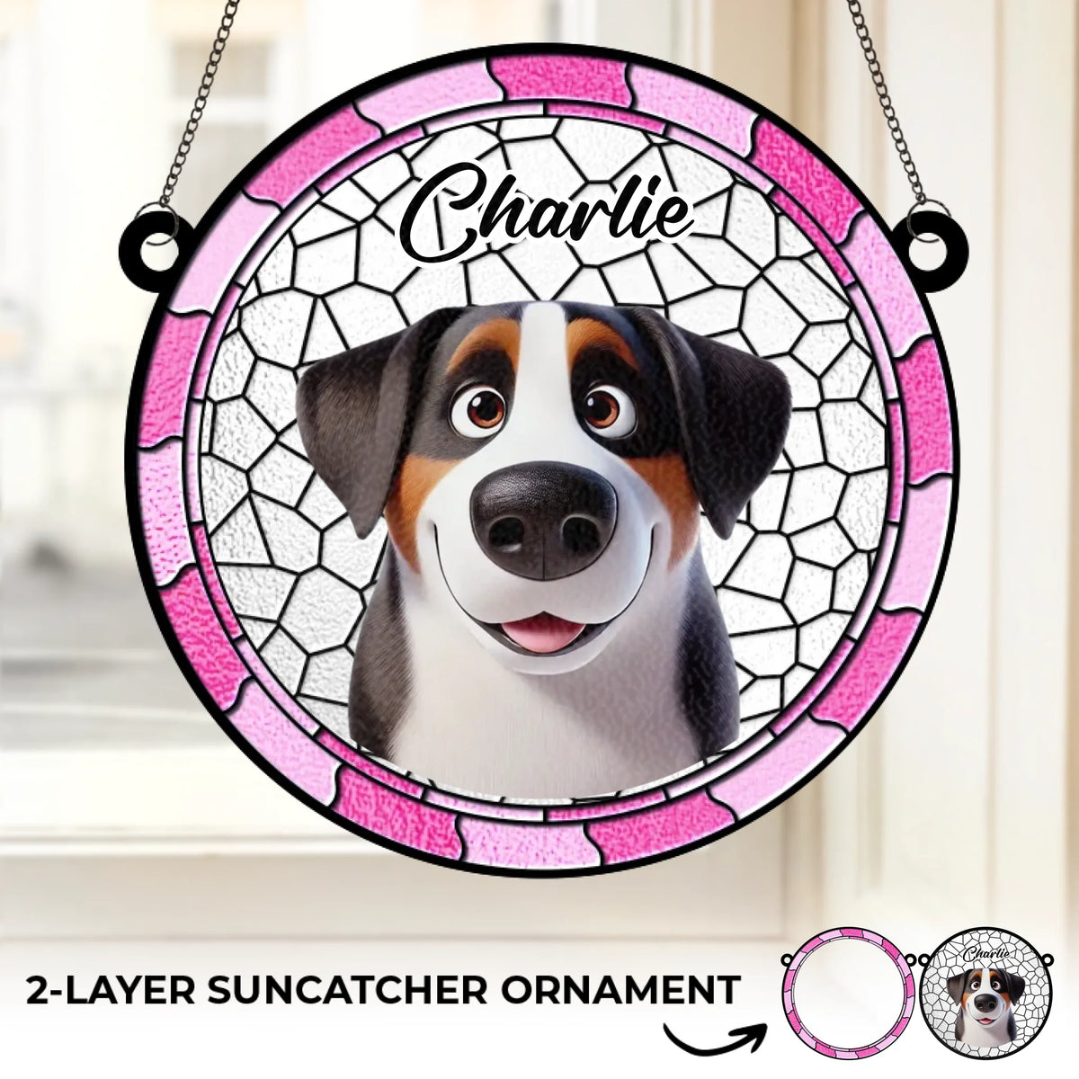 A Pup’s Peek Is A Heart’s Treat - Dog Personalized Window Hanging Suncatcher Ornament - Gift For Pet Owners, Pet Lovers