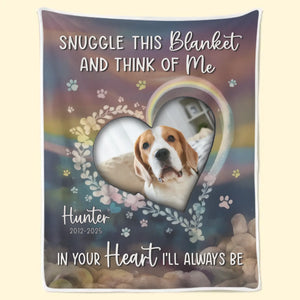 Custom Photo A Loyal Heart Never Truly Leaves - Memorial Personalized Custom Blanket - Sympathy Gift For Pet Owners, Pet Lovers