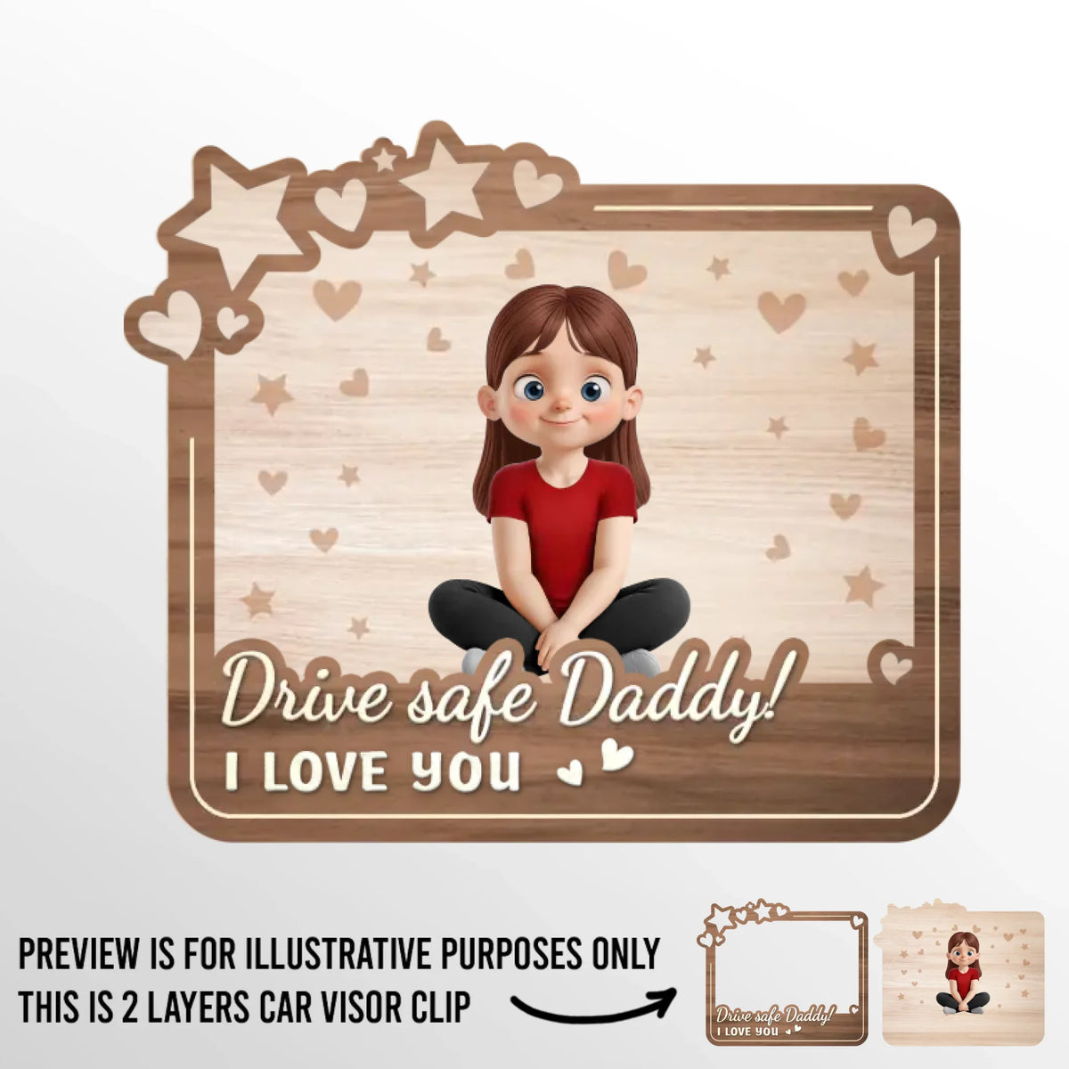 Drive Carefully, Your Family Loves You - Family Personalized Custom Car Visor Clip - Gift For Family Members