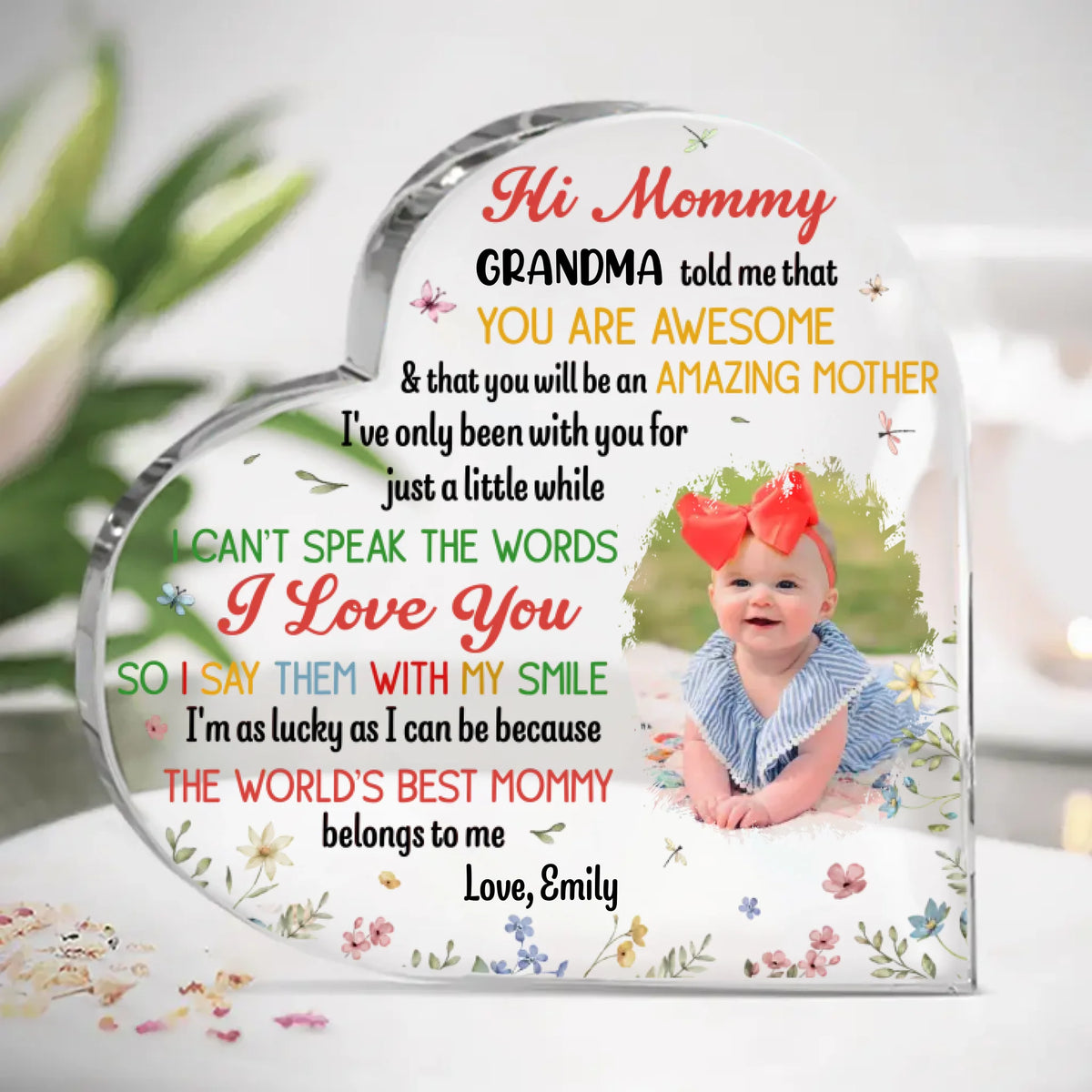 Custom Photo Let Your Love Shine Through Every Glance - Family Personalized Custom Heart Shaped Acrylic Plaque - Mother's Day, Baby Shower Gift, Gift For First Mom