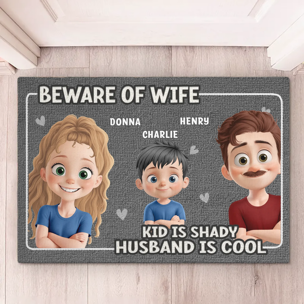 Love Begins At Home - Family Personalized Custom Home Decor Decorative Mat - House Warming Gift For Family Members