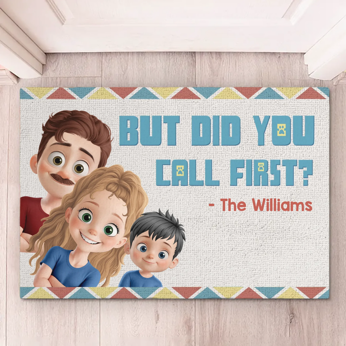 We Love Guests, Just Give Us A Heads Up - Family Personalized Custom Home Decor Decorative Mat - House Warming Gift For Family Members