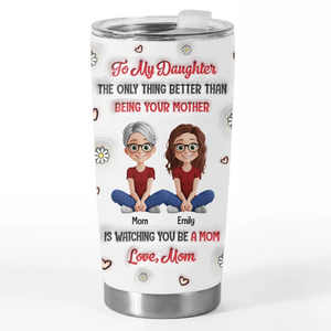 A Mother’s Love Comes Full Circle - Family Personalized Custom 3D Inflated Effect Printed Tumbler - Mother's Day, Gift For Mom, Daughter