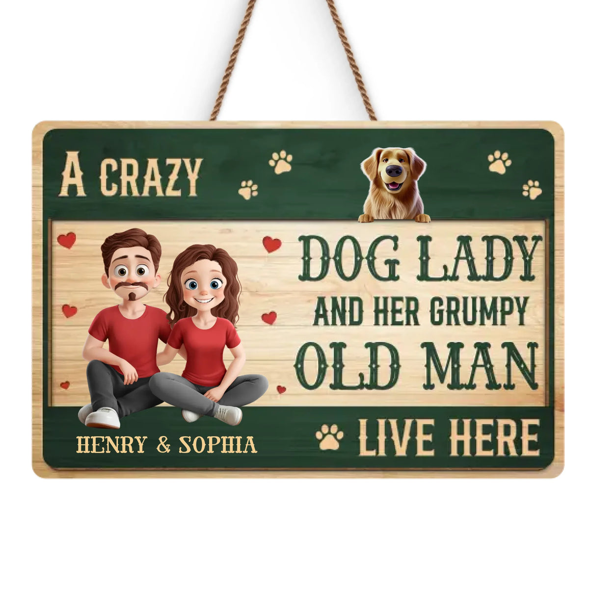 Home Of Barking Security And Unconditional Love - Couple Personalized Custom Home Decor Wood Sign - Gift For Husband Wife, Anniversary, Pet Owners, Pet Lovers