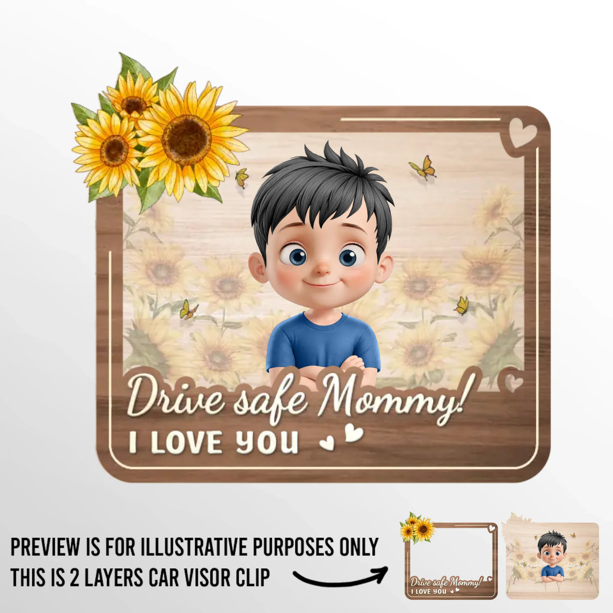 Miles May Pass, But Love Stays Close - Family Personalized Custom Car Visor Clip - Mother's Day, Gift For Mom, Grandma