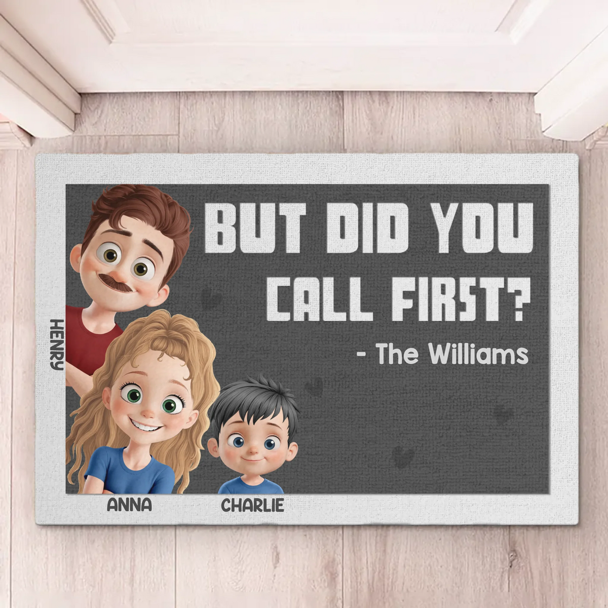 No Shoes Inside - Family Personalized Custom Home Decor Decorative Mat - House Warming Gift For Family Members