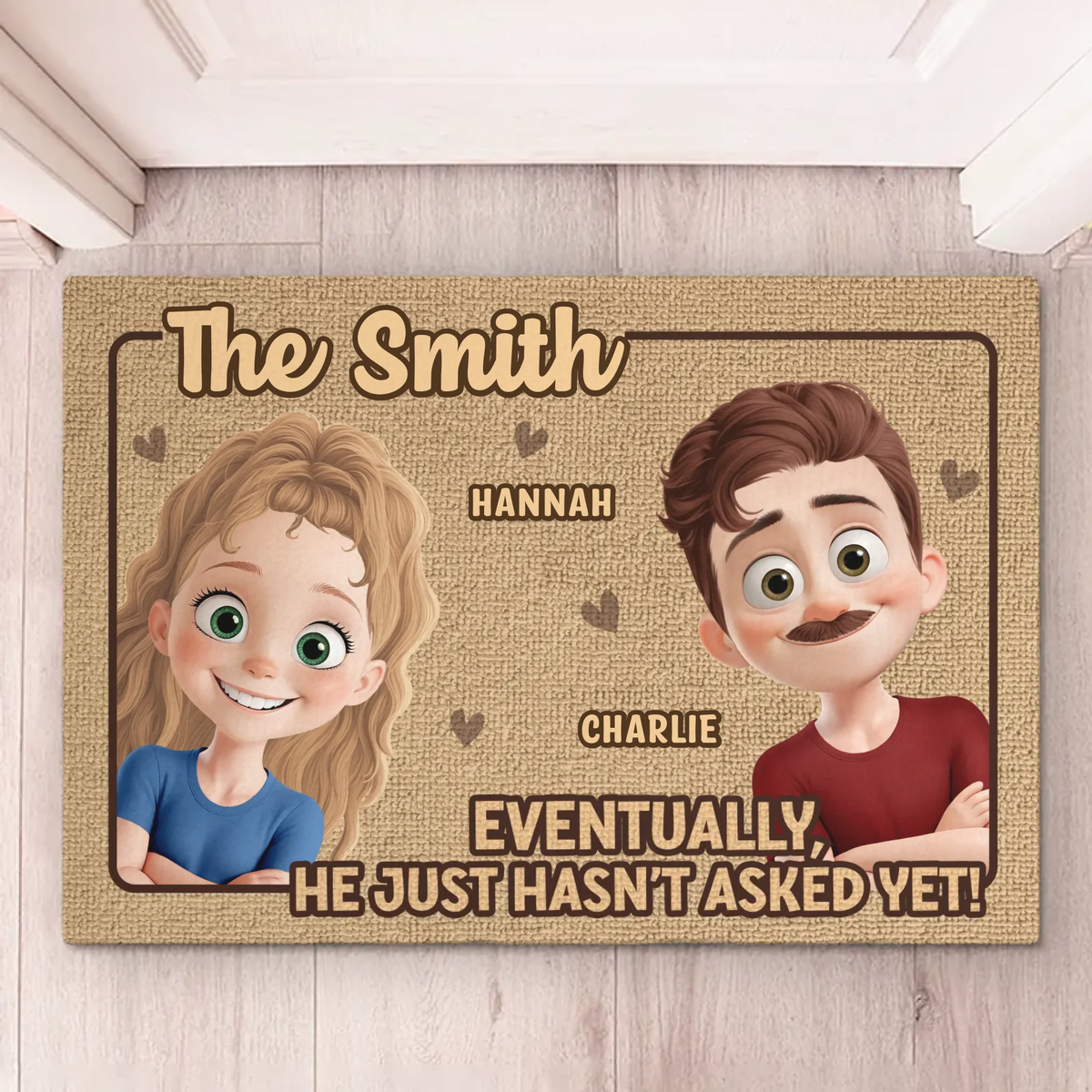 Together We Are Home - Couple Personalized Custom Home Decor Decorative Mat - House Warming Gift For Husband Wife, Anniversary