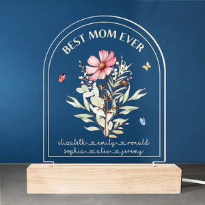 Mom We Love You - Family  Personalized Custom Shaped 3D LED Light - Mother's Day, Gift For Mom