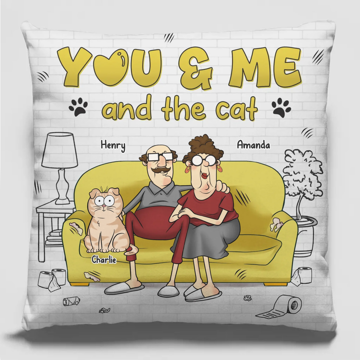 You, Me & The Cat Chaos - Cat Personalized Custom Pillow - Gift For Pet Owners, Pet Lovers