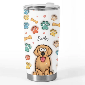 Cuteness Overload In Every Sip - Dog & Cat Personalized Custom 3D Inflated Effect Printed Tumbler - Gift For Pet Owners, Pet Lovers