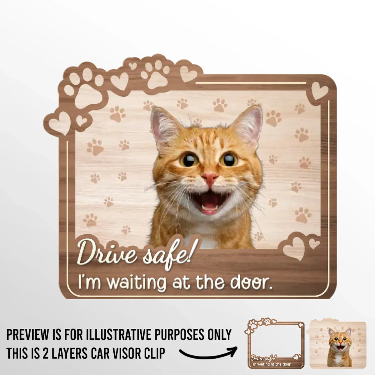 Custom Photo No One Cuddles Me Like You Do - Dog & Cat Personalized Custom Car Visor Clip - Gift For Pet Owners, Pet Lovers