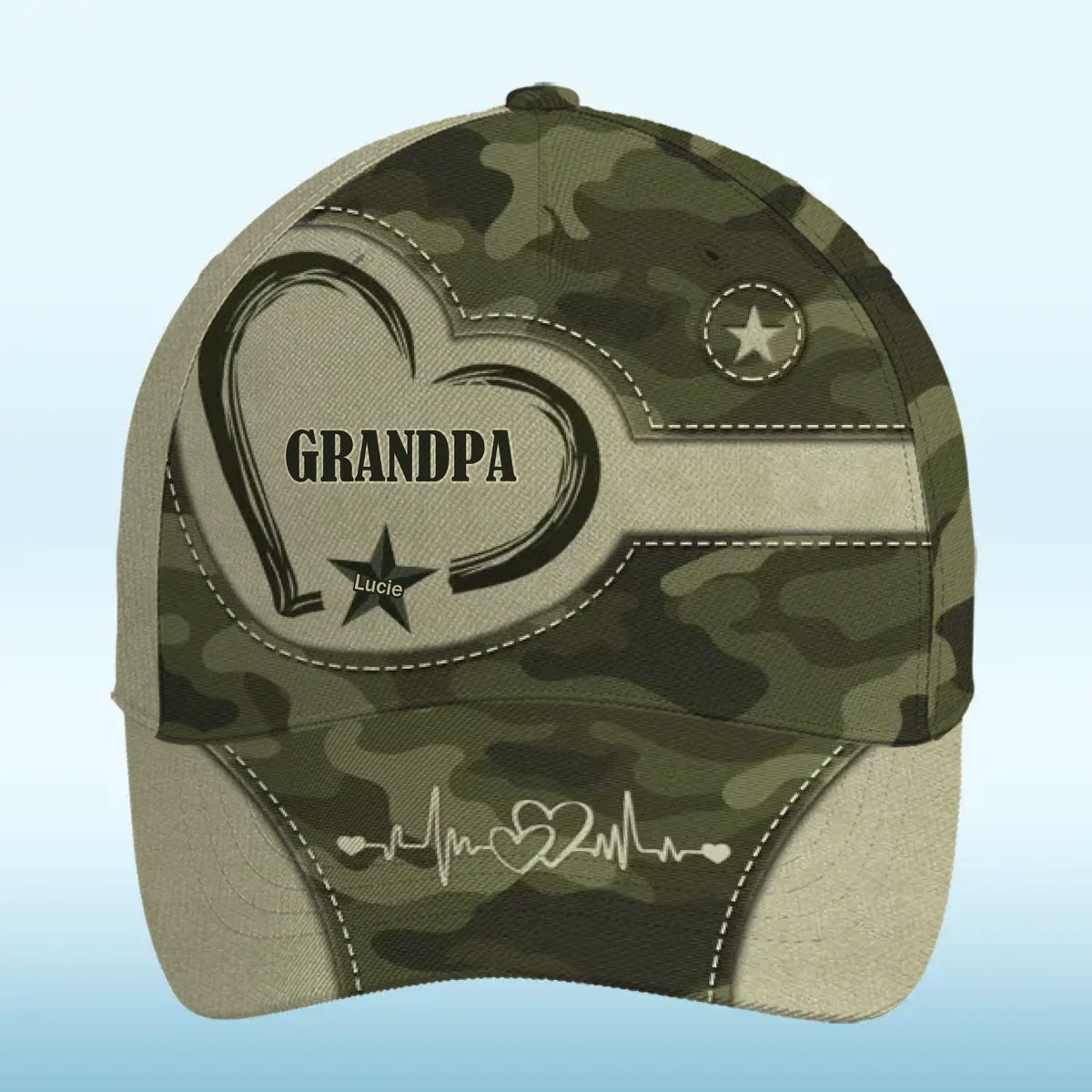 Our Grandpa, Our Star - Family Personalized Custom Hat, All Over Print Classic Cap - Gift For Family Members