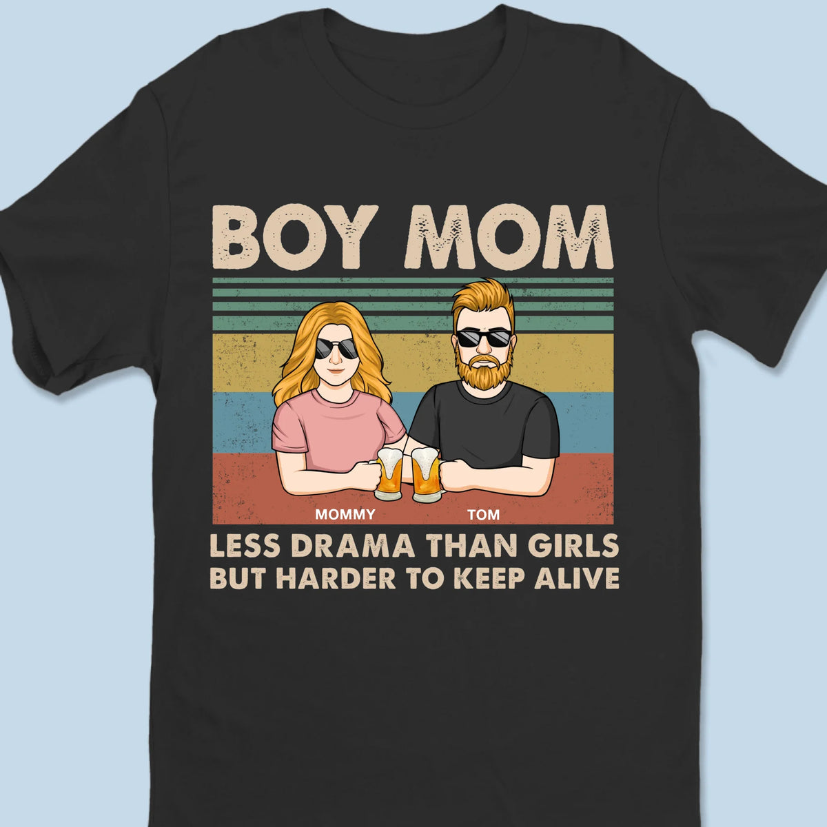 Less Drama, More Chaos - Family Personalized Custom Unisex T-shirt, Premium T-shirt, Hoodie - Mother's Day Gift For Mom, Son