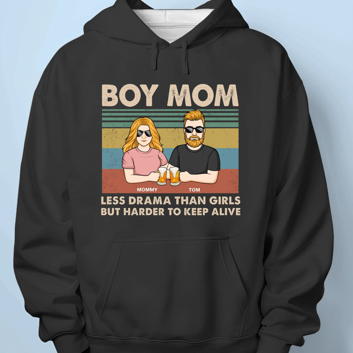 Less Drama, More Chaos - Family Personalized Custom Unisex T-shirt, Premium T-shirt, Hoodie - Mother's Day Gift For Mom, Son