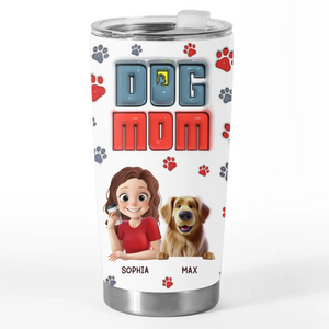 Dog Kisses And Coffee Sips - Dog Personalized Custom 3D Inflated Effect Printed Tumbler - Gift For Pet Owners, Pet Lovers