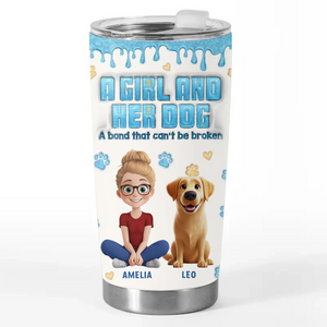 Side By Side, Paw By Paw - Dog Personalized Custom 3D Inflated Effect Printed Tumbler - Gift For Pet Owners, Pet Lovers