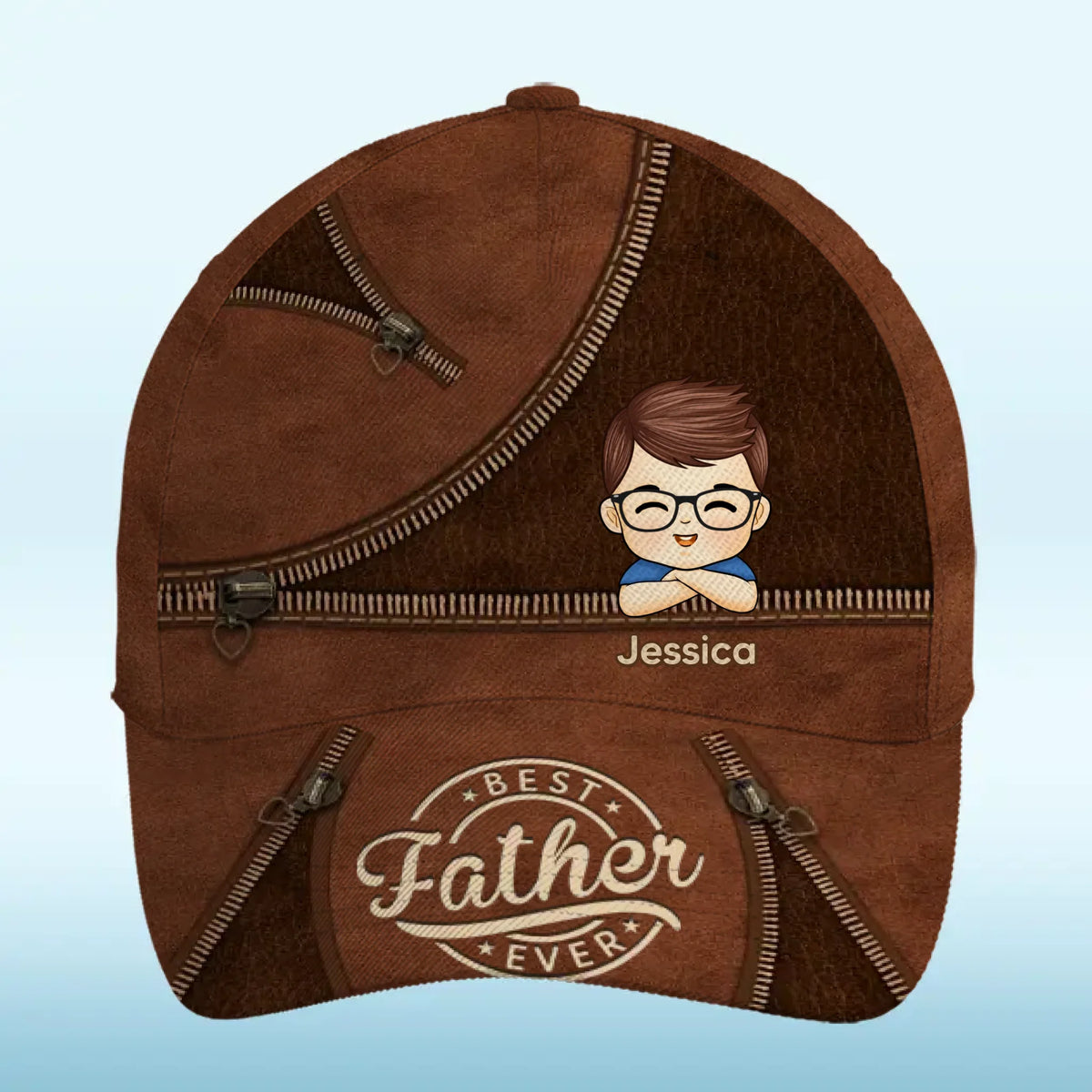 Dad's Crew, Forever - Family Personalized Custom Hat, All Over Print Classic Cap - Gift For Family Members