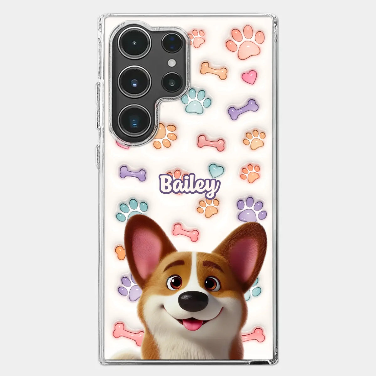 Life’s Ruff, But I’ve Got My Pup - Dog Personalized Custom 3D Inflated Effect Printed Clear Phone Case - Gift For Pet Owners, Pet Lovers