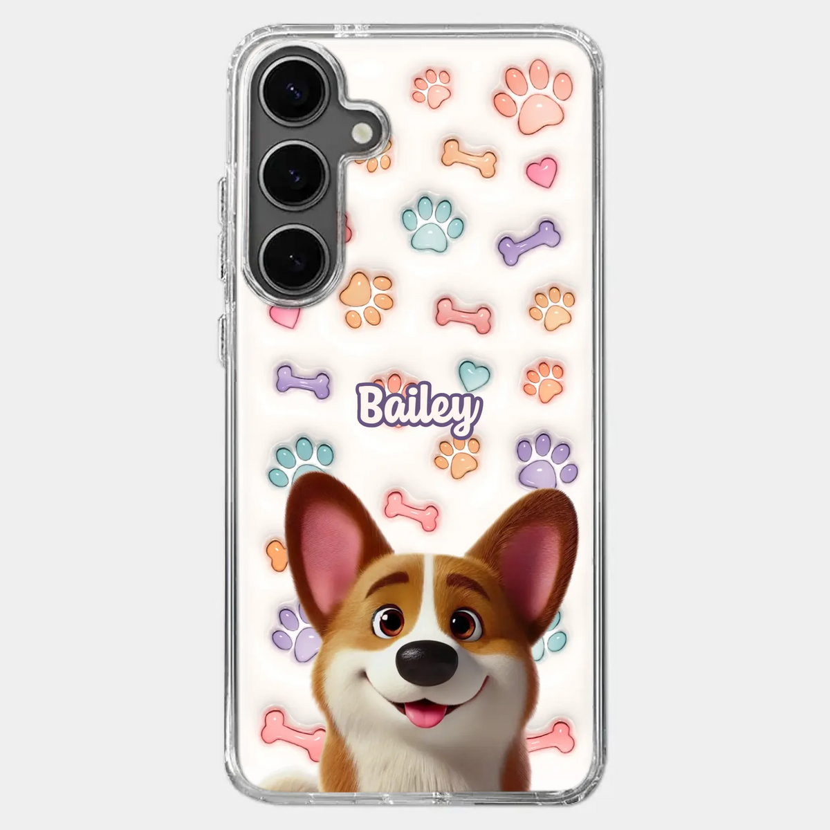 Life’s Ruff, But I’ve Got My Pup - Dog Personalized Custom 3D Inflated Effect Printed Clear Phone Case - Gift For Pet Owners, Pet Lovers