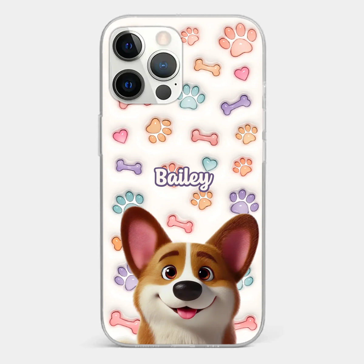 Life’s Ruff, But I’ve Got My Pup - Dog Personalized Custom 3D Inflated Effect Printed Clear Phone Case - Gift For Pet Owners, Pet Lovers
