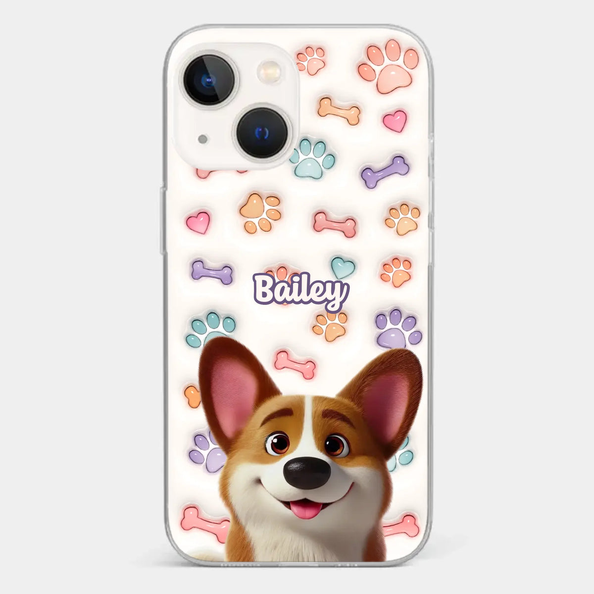 Life’s Ruff, But I’ve Got My Pup - Dog Personalized Custom 3D Inflated Effect Printed Clear Phone Case - Gift For Pet Owners, Pet Lovers
