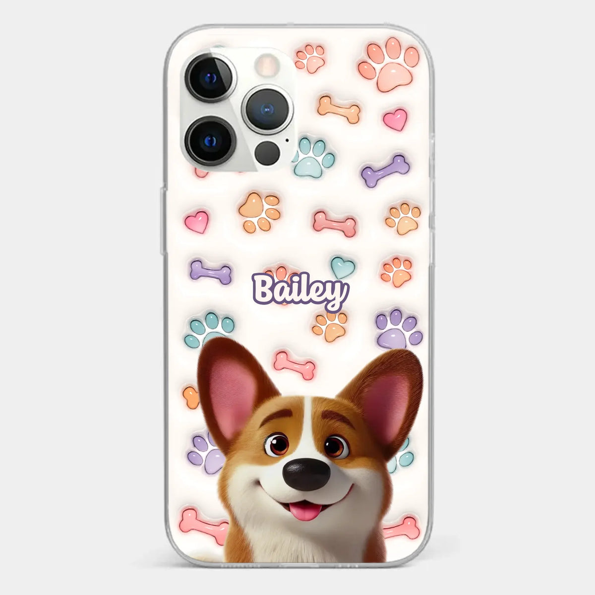 Life’s Ruff, But I’ve Got My Pup - Dog Personalized Custom 3D Inflated Effect Printed Clear Phone Case - Gift For Pet Owners, Pet Lovers