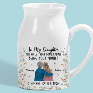 A Beautiful Bond That Lasts Forever - Family Personalized Custom Home Decor Flower Vase - Mother's Day, House Warming Gift For Mom, Daughter