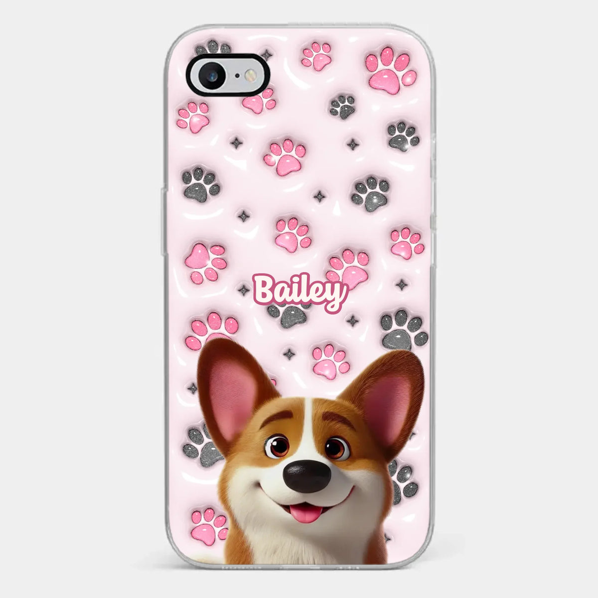 Loyal Paws, Endless Love - Dog Personalized Custom 3D Inflated Effect Printed Clear Phone Case - Gift For Pet Owners, Pet Lovers