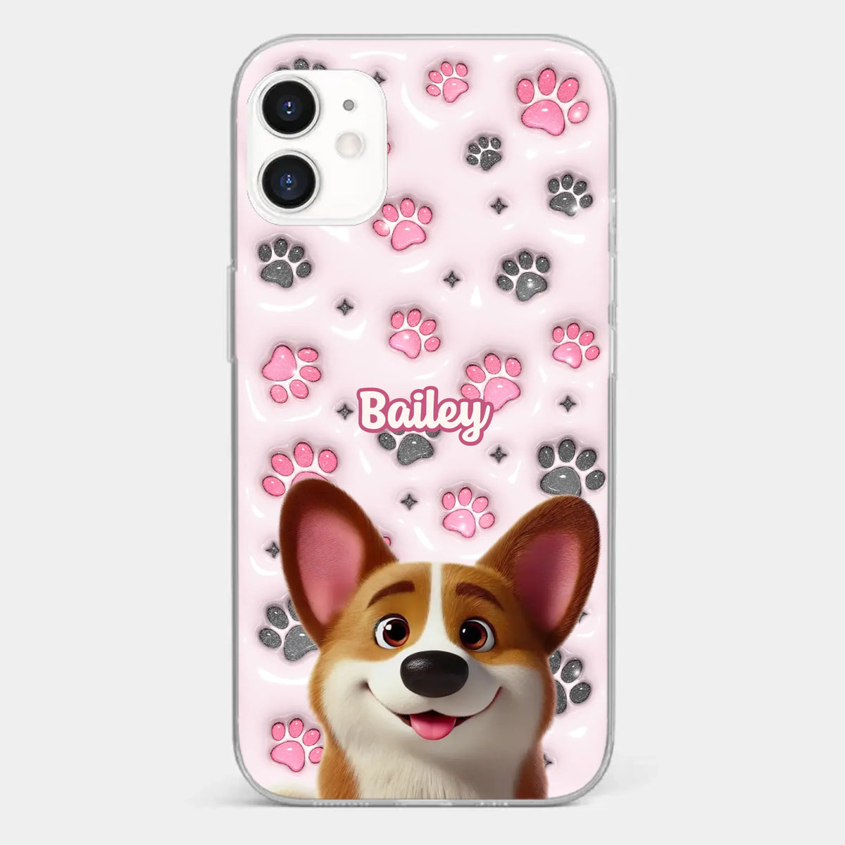 Loyal Paws, Endless Love - Dog Personalized Custom 3D Inflated Effect Printed Clear Phone Case - Gift For Pet Owners, Pet Lovers