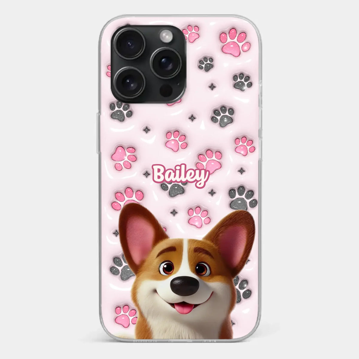 Loyal Paws, Endless Love - Dog Personalized Custom 3D Inflated Effect Printed Clear Phone Case - Gift For Pet Owners, Pet Lovers