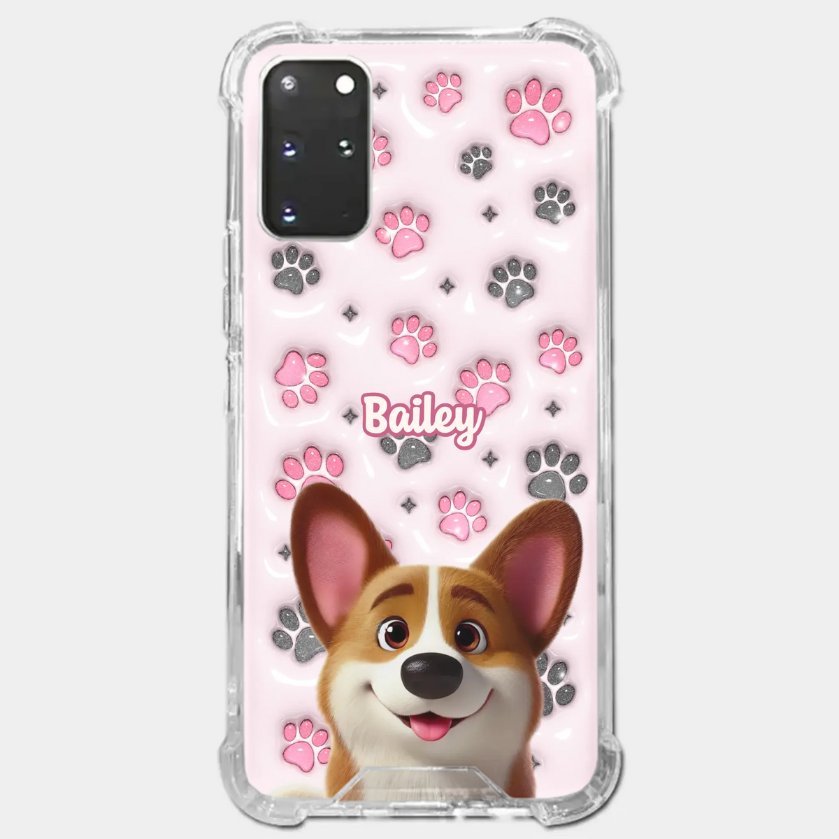 Loyal Paws, Endless Love - Dog Personalized Custom 3D Inflated Effect Printed Clear Phone Case - Gift For Pet Owners, Pet Lovers