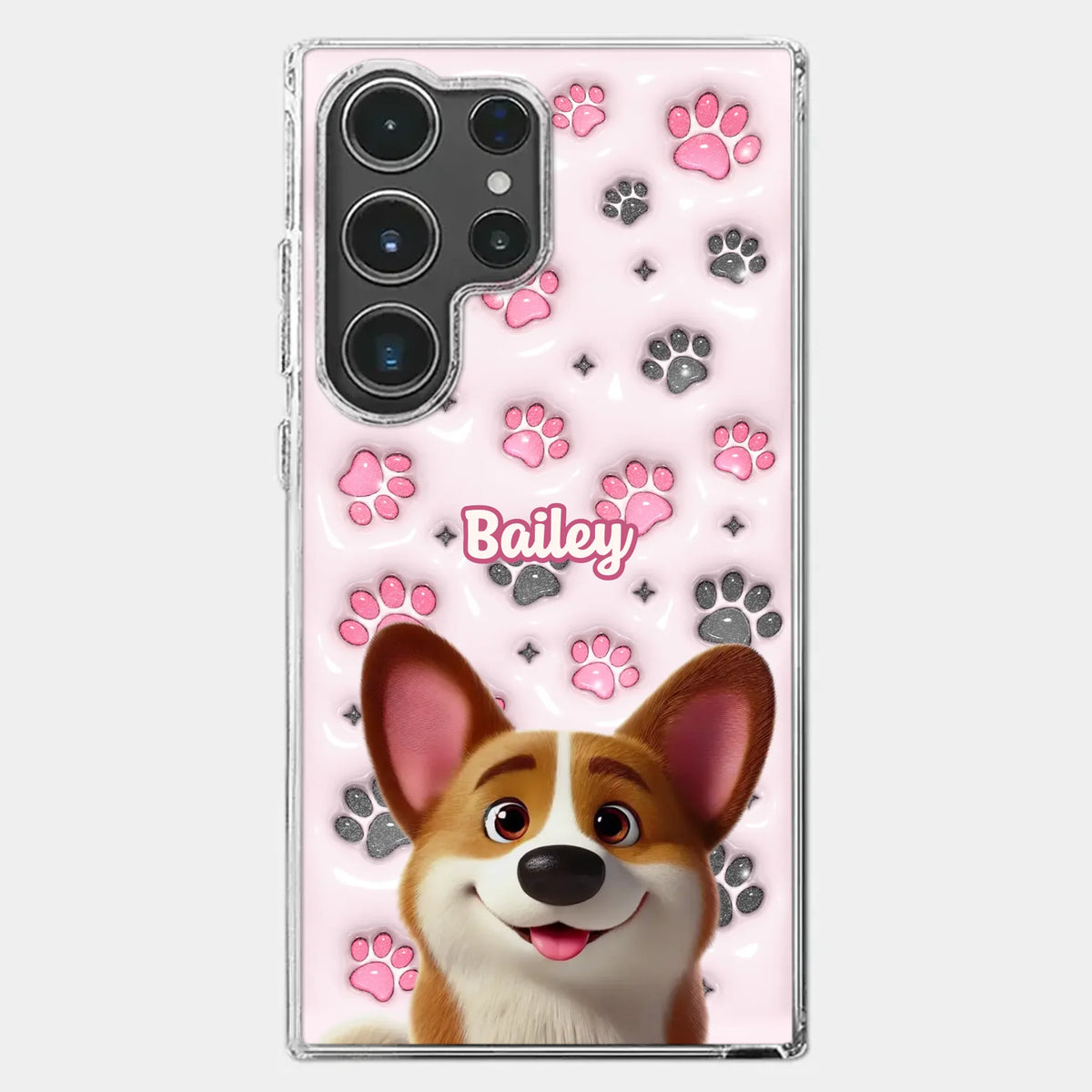 Loyal Paws, Endless Love - Dog Personalized Custom 3D Inflated Effect Printed Clear Phone Case - Gift For Pet Owners, Pet Lovers