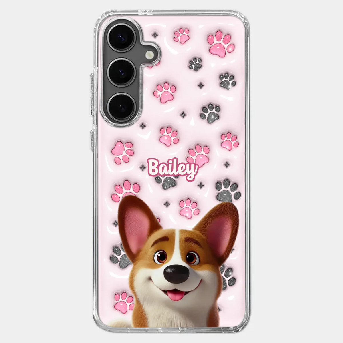Loyal Paws, Endless Love - Dog Personalized Custom 3D Inflated Effect Printed Clear Phone Case - Gift For Pet Owners, Pet Lovers