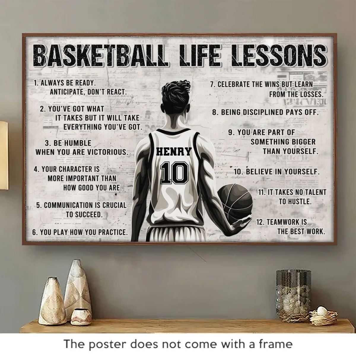 Play Hard, Win Big - Personalized Custom Horizontal Poster - Gift For Sport Lovers, Sport Players
