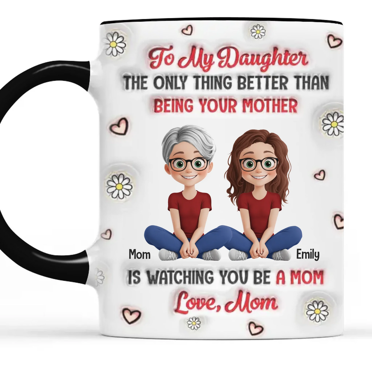 The Joys Of Motherhood - Family Personalized Custom 3D Inflated Effect Printed Accent Mug - Mother's Day, Gift For Mom, Daughter