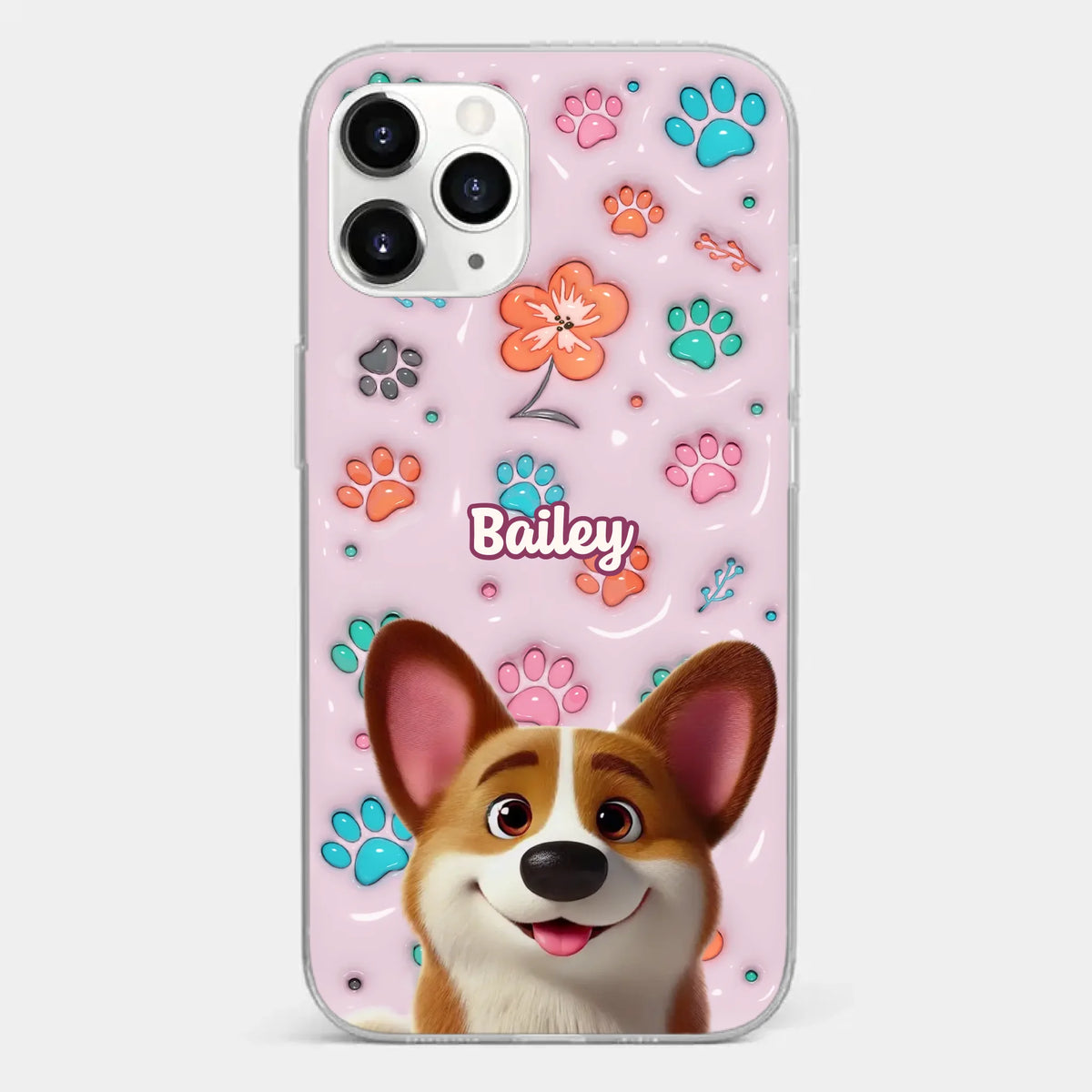 Loyal Hearts Have Four Paws- Dog Personalized Custom 3D Inflated Effect Printed Clear Phone Case - Gift For Pet Owners, Pet Lover