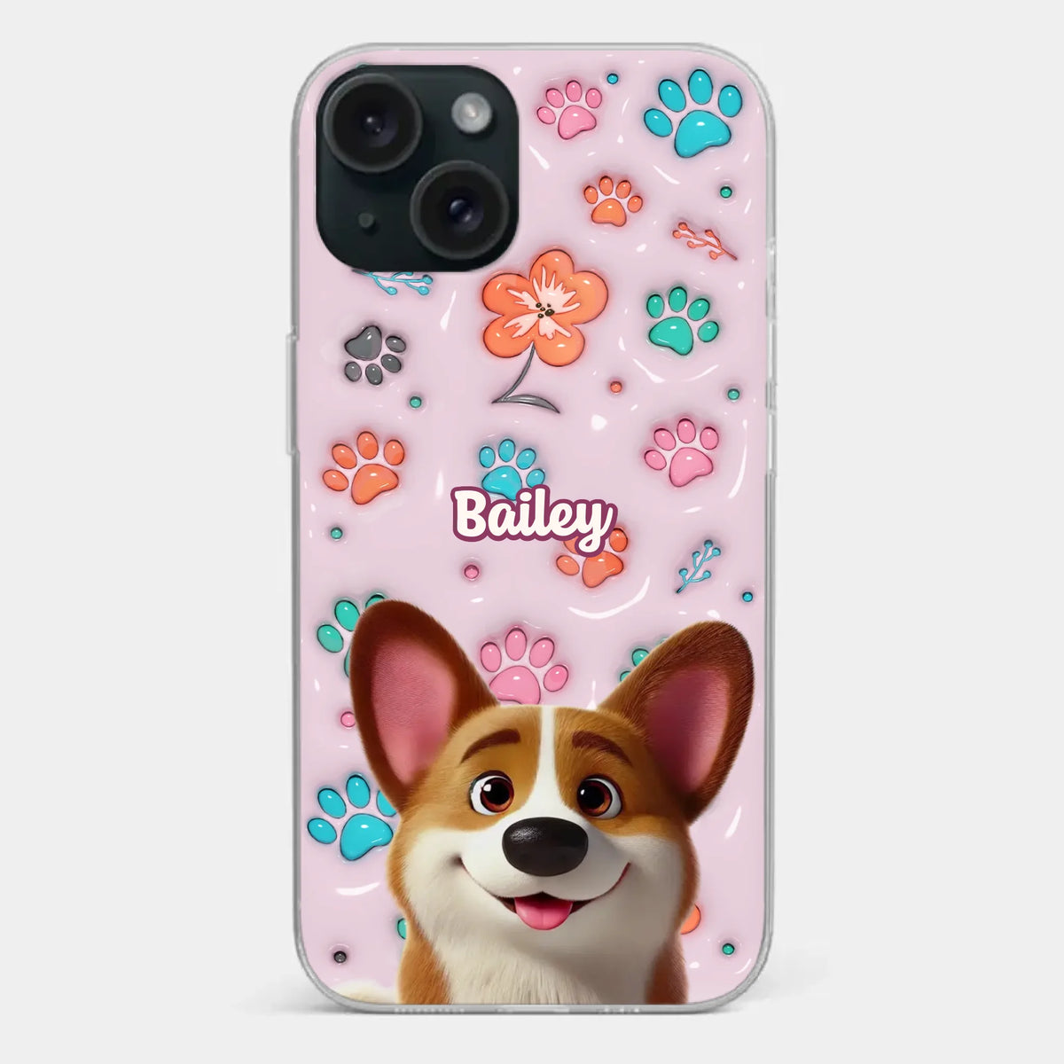 Loyal Hearts Have Four Paws- Dog Personalized Custom 3D Inflated Effect Printed Clear Phone Case - Gift For Pet Owners, Pet Lover