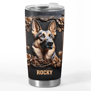 Furry Guardian At Your Service - Dog Personalized Custom 3D Inflated Effect Printed Tumbler - Gift For Pet Owners, Pet Lovers