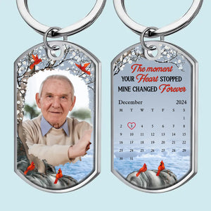 Custom Photo Your Love Still Guides Me Every Day - Memorial Personalized Custom Keychain - Sympathy Gift For Family Members