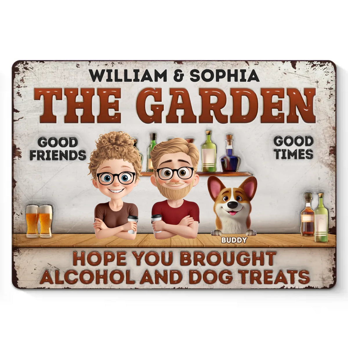 We’ve Got Booze, Barks, And Bad Decisions - Dog Personalized Custom Home Decor Metal Sign - House Warming Gift For Pet Owners, Pet Lovers