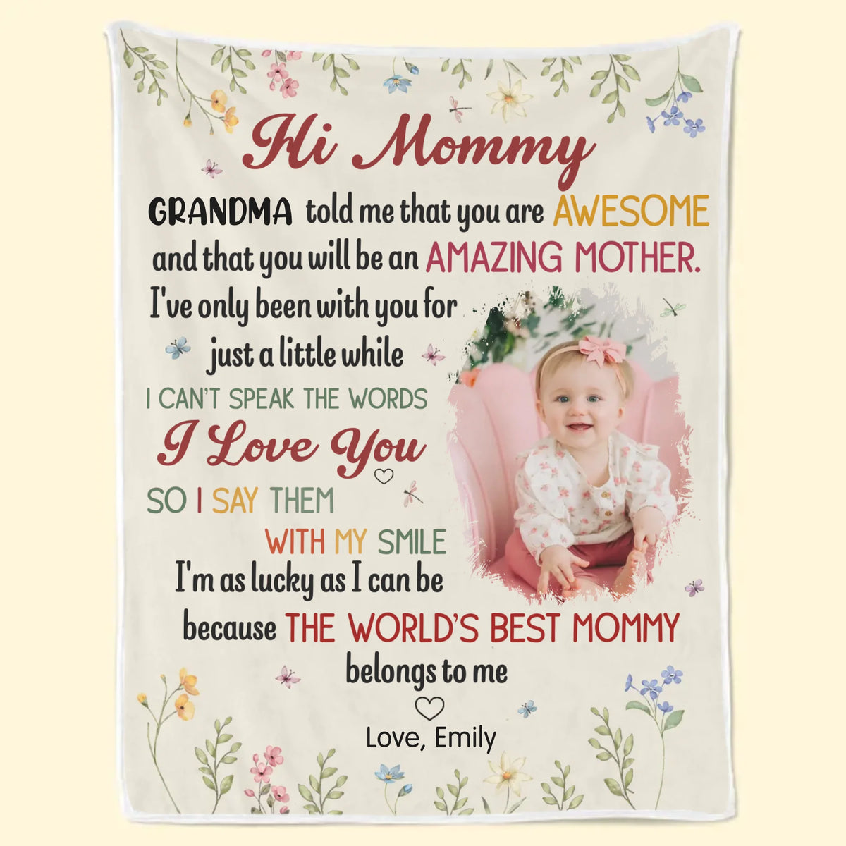 Custom Photo The World’s Best Mommy Belongs To Me - Family Personalized Custom Blanket - Mother's Day, Baby Shower Gift, Gift For First Mom