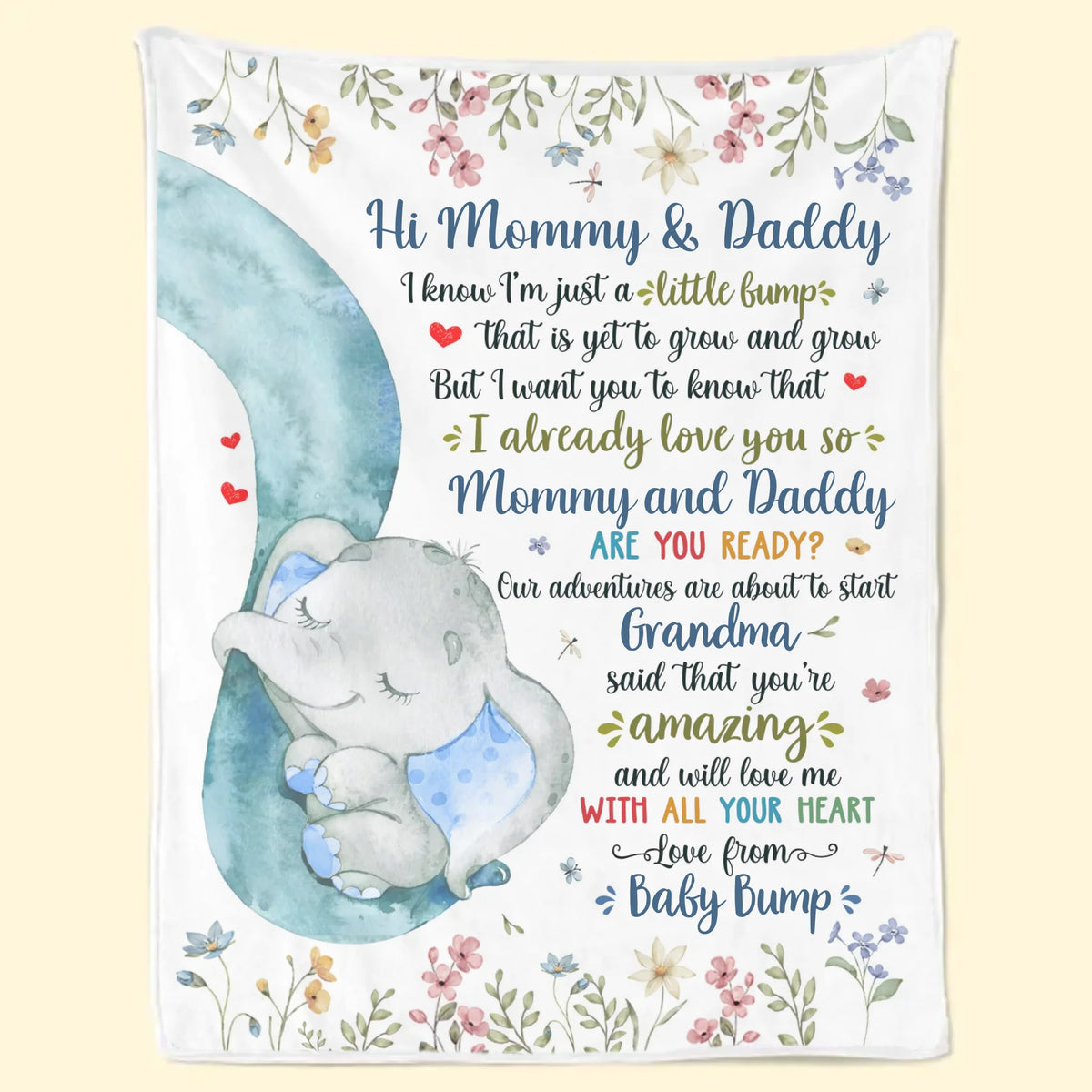 Love From Your Baby Bump - Family Personalized Custom Blanket - Mother's Day, Baby Shower Gift, Gift For First Mom