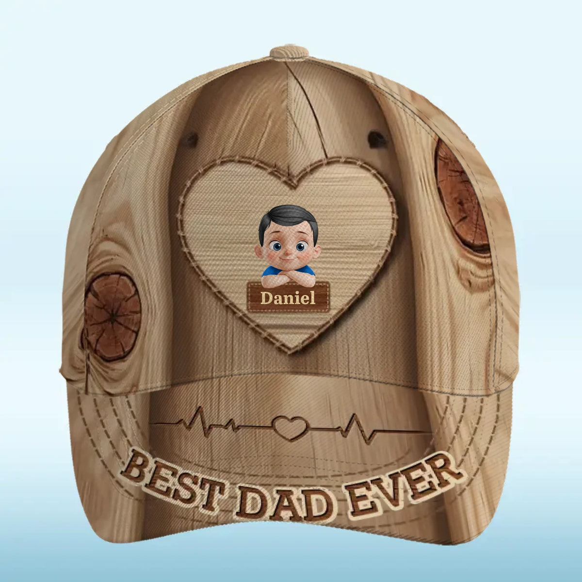 Dad, My Heart Belongs To You - Family Personalized Custom Hat, All Over Print Classic Cap - Father's Day, Gift For Dad, Grandpa